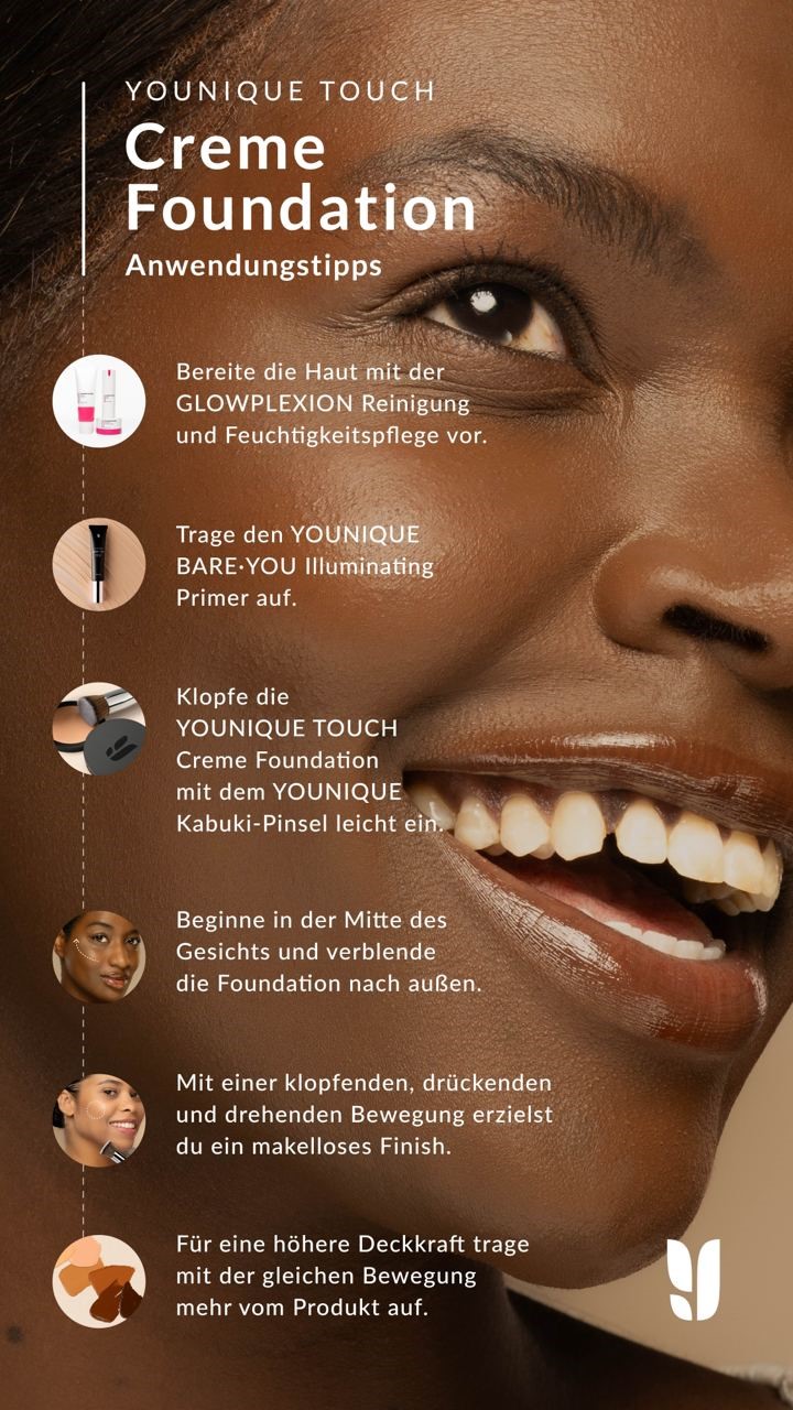 Younique Creme Foundation welche Reihenfolge anwenden mit Settingspray und Kabuki youniquebyclaudia