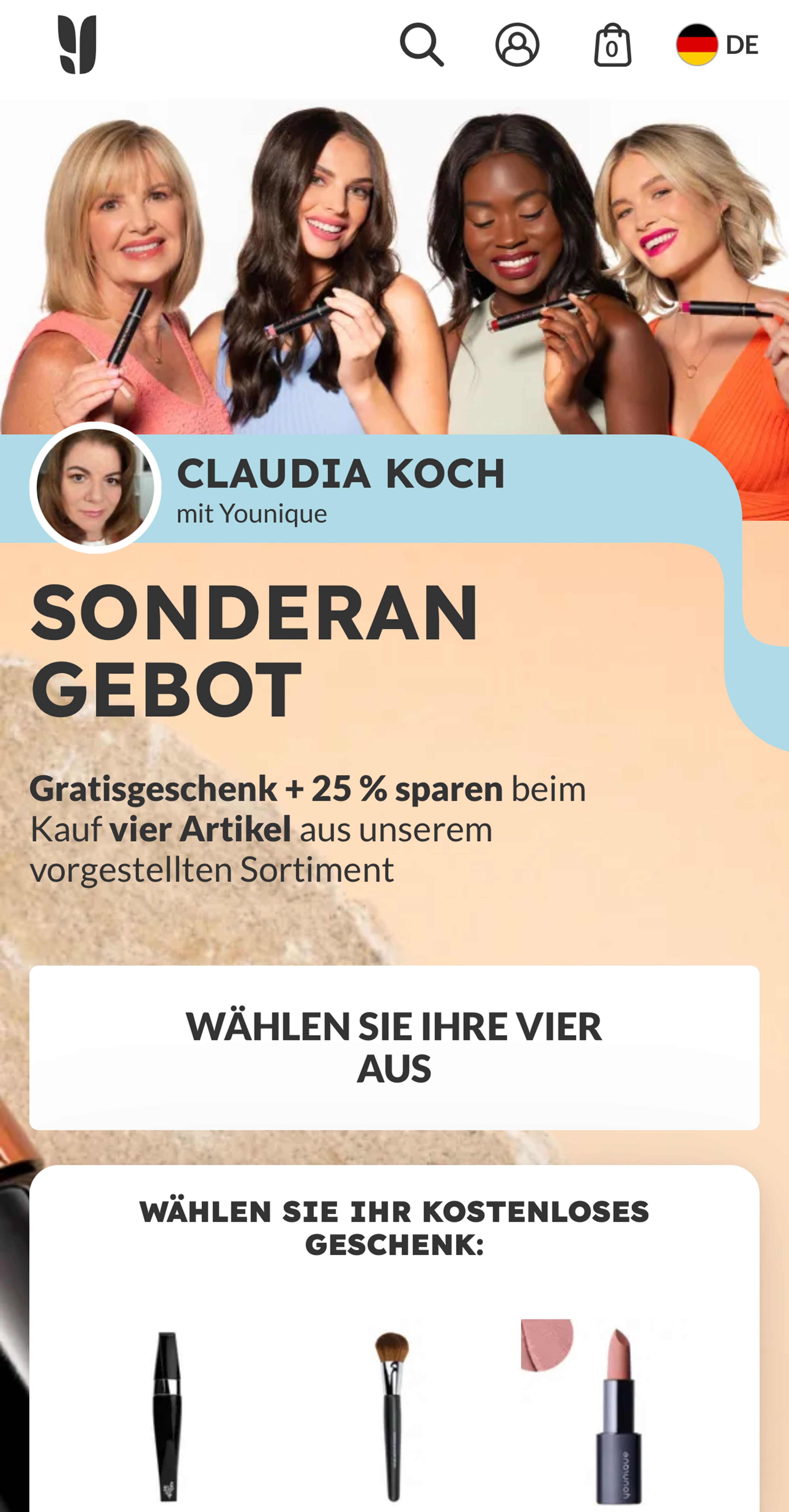 Younique bestes Angebot mit gratis Produkt und hoher Ersparnis deine eigene Kollektion