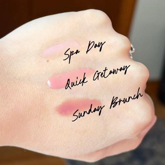 Younique Bareyou Lippenbalsam alle Farben geswatcht aufgetragen